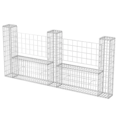 Obrázok produktu pre Gabiónový kôš v tvare U, pozinkovaná oceľ 240x20x100 cm