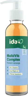 Produktbild von KERBL IdaPlus® Multivit Complex 200 ml – fÃ1/4r Hunde (Pumpflasche, 15 Vitaminen)