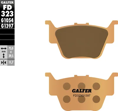 Immagine prodotto di Pastiglie freno Galfer FD323G1397 metallo sinterizzato OFFROAD / QUADS posteriore per Honda TRX TE Fourtrax ES TE1 TM ER R SporTrax 420 - 680 ccm