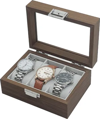 Produktbild von Holz Uhrenkoffer für 3 Uhren Uhrenpräsentation Uhrenaufbewahrung Uhrenbox Armbanduhren Präsentation