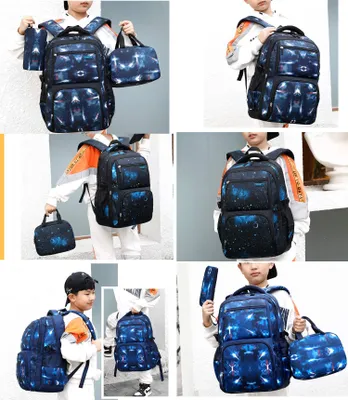 Produktbild von Rucksack Jungen, Weltraummuster, 3-teilig, 20 Liter, für die Schule