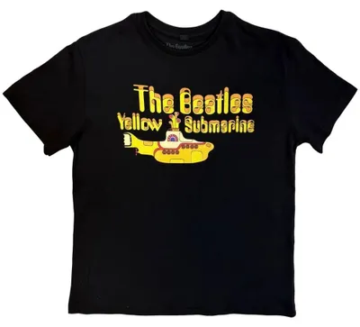 Image de The Beatles - T-shirt « Logo & Sub » pour enfants RO15554 (140) (noir)