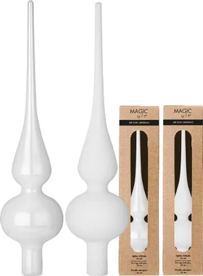 Produktbild von Christbaumspitze Glas 26cm 1 Stück matt / glänzend sort. - Pure White