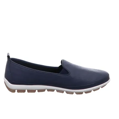 Produktbild von Gemini Damen Slipper Leder Mokassin mit herausnehmbarer Sohle 341810-01, Größe:41 EU, Farbe:Blau