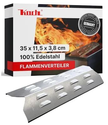 Produktbild von KOCH #22 Premium Flammenverteiler 35 x 11,5 cm für Gasgrill - Edelstahl 1,25mm 500g Brennerabdeckung Universal
