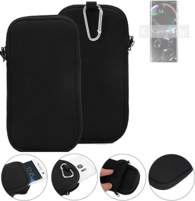 Produktbild von K-S-Trade Neopren-Hülle Handyhülle kompatibel mit Sharp Aquos R6 Schutzhülle Neoprenhülle Sleeve Schutz-Hülle Gürtel Tasche Case Holster
