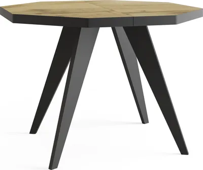Produktbild von Moderner Runder Ausziehbarer Esstisch Diamond mit Schwarz Holzbeinen – Erweiterbar bis 200 cm, ideal für 4 bis 8 Personen - Loft-Stil Tisch für Esszimmer oder Küche - Wotan Eiche