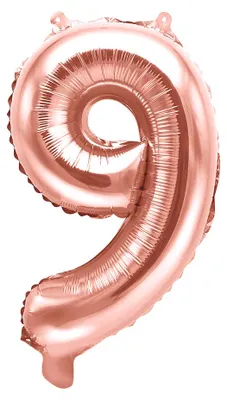 Image de Ballon en plastique rose doré 35 cm chiffre 9