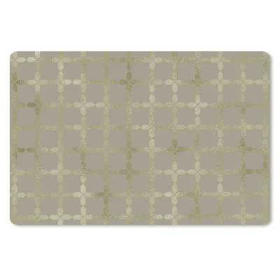 Produktbild von MuchoWow® Schreibtischunterlage Muster - Grau - Gold 60x40 cm - XXL Mauspad - Großes Mauspad