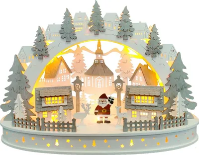 Produktbild von LED Winterlandschaft aus Holz Weihnachtslandschaft Weihnachtsdeko beleuchtet