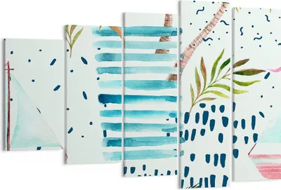 Produktbild von Bild auf Leinwand - Leinwandbild - Aquarell palme tropisch boot - 150x100cm - Wand Bild - Wanddeko - Leinwanddruck - Bilder - Kunstdruck - Wanddekoration - Leinwand bilder - Wandkunst - EG150x100-2956
