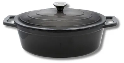 Image de Cocotte ovale en fonte émaillée 33 cm gris classique 5 L Elo
