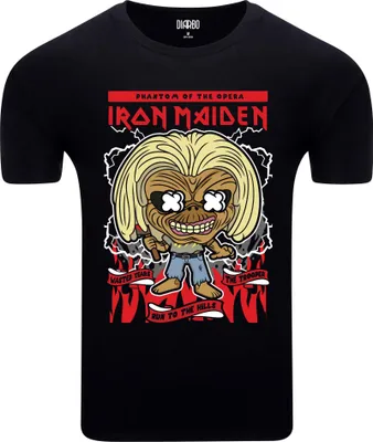 Immagine prodotto di Diarbo t-shirt da uomo con stampa amante della musica Iron Maiden music poster nero taglia L