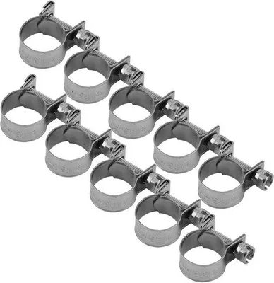 Image de 10 colliers de serrage en acier inoxydable pour tuyaux de carburant