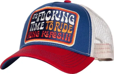 Obrázok produktu pre King Kerosin Herren Trucker Cap "It's fucking time to ride" Red & Blue