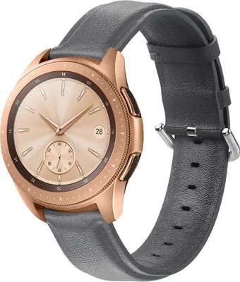 Produktbild von Strap-it Samsung Galaxy Watch 42mm Lederband (Dunkelgrau) - Große: M/L