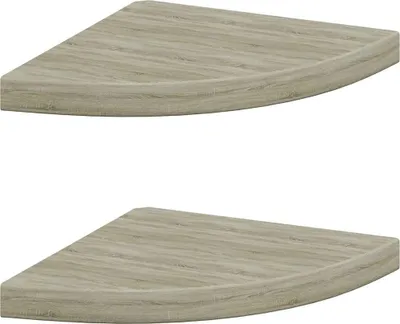 Produktbild von vidaXL Eck-Schweberegale 2 Stk. Eichen-Optik 35x35x3,8 cm MDF
