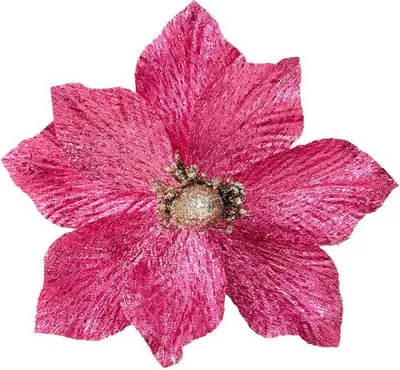 Immagine prodotto di Fiori per l'albero di Natale - Magnolia fucsia su uno stelo lungo 21 cm