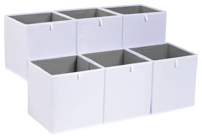 Immagine prodotto di A. Elementari: Cubi contenitori pieghevoli in tessuto, dimensioni 26,7 x 26,7 x 28 cm