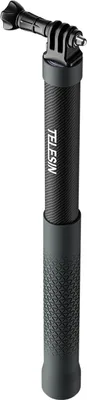 Produktbild von TELESIN GP-MNP-002 Tragbarer Selfie-Stick, Kamerastaenderhalterung aus Kohlefaser, 32šC120 cm/12,6šC47,2 Zoll, ausziehbar mit 1/4-Zoll-Schraube und Sportkamera-Montageadapter, kompatibel mit GoPro Hero 12/11/10, Insta360 X3/X2/One und mehr