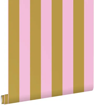 Immagine prodotto di ESTAhome carta da parati a strisce rosa lilla e giallo senape 50 x 900 cm