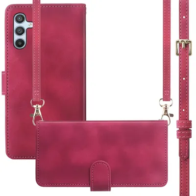 Imagen del producto de Funda Tipo Libro con Cuerda para Samsung Galaxy A56 - Rojo
