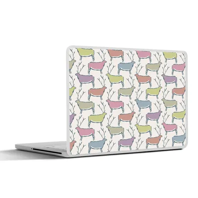 Produktbild von MuchoWow® Laptop Aufkleber Sticker Cover Muster - Hirsche - Beige 32.5x23.5 cm - Sticker für Laptop - Selbstklebend