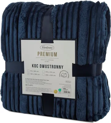 Produktbild von EUROFIRANY | Decke - Kuscheldecke - 200 x 220 cm Wohndecke - dunkelblau - kuschelig weich