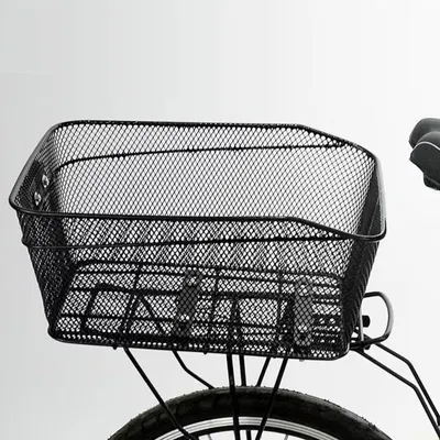 Obrázek produktu pro Košík na kolo – Velký košík – Pro nakupování a přepravu – Odnímatelný, kovový – 39x30x26 cm – Černý