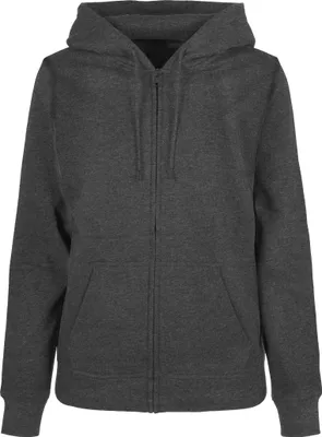 Produktbild von Build Your Brand Basic BB009 | Ladies Basic Zip Hoody - Damen Kapuzen Sweatjacke - Farbe: Charcoal - Größe: M