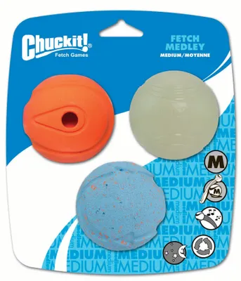 Zdjęcie produktu dla Chuckit! gra w rzucanie piłką dla psów, opakowanie 3 szt