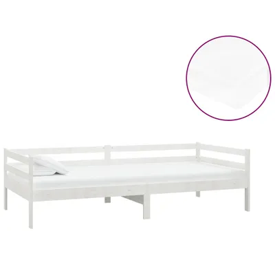 Image de vidaXL Lit de jour avec matelas 90x200 cm blanc pin massif
