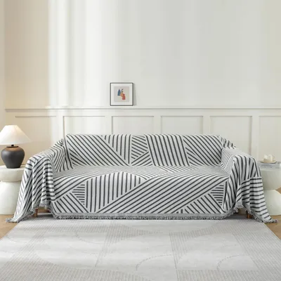 Produktbild von Sofa Überwurfdecke 1 Sitzer 180x230cm Chenille Dunkelgrau