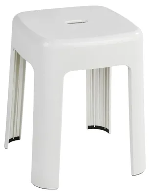 Produktbild von Badhocker Duschhocker Sitzhocker - Weiß - Belastbar bis 120 kg - Rutschfest - 37 x 45,5 x 37 cm - Für Badezimmer und Dusche