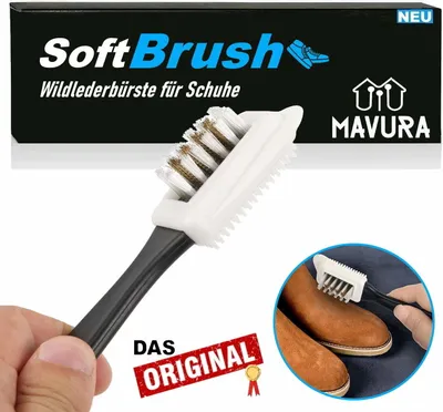 Produktbild von SoftBrush Schuhbürste Glanzbürste Schmutzbürste Raulederbürste für Schuhe, Leder