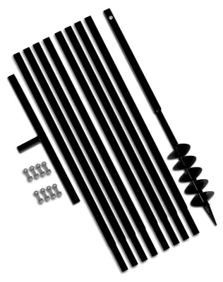 Produktbild von Erdbohrer mit Griff 100 mm und Verlängerungsrohr 9 m aus Stahl