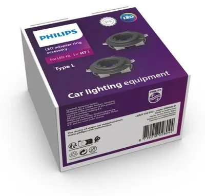 Zdjęcie produktu dla Philips Accessories for LED upgrade 11023X2 Pierścienie mocujące typu L, Adapter, Szary, Philips HL [≈H7], H7-LED, LED, 97 mm, 97 mm
