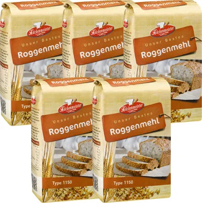 Produktbild von BIELMEIER Mehl Roggenmehl Type 1150 5 Stück á 1kg Küchenmeister