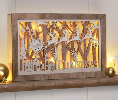 Produktbild von Haushalt International Holzdekoration, 15 warm weiße LEDs