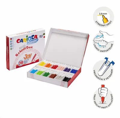 Immagine prodotto di Pennarelli Carioca confezione scuola, colori assortiti - Joy, 288 pz