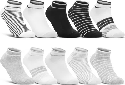 Produktbild von 10 Paar Damen Sneaker Socken Mehrfarbig Streifen Punkte Herzen Maritim Baumwolle - 36844/1+36844/2 (35-38)