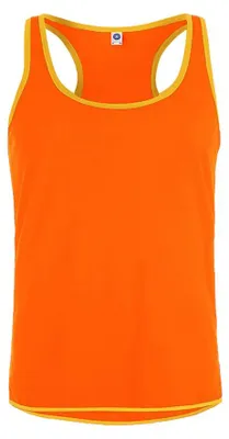 Image de Starworld - Haut sans manches pour homme, Sport LT5210 (M) (orange fluo/doré)