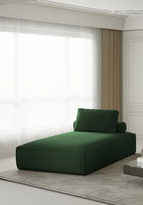Produktbild von Chaiselongue Sezlong Liege CELES in Stoff Opera Velvet Grün