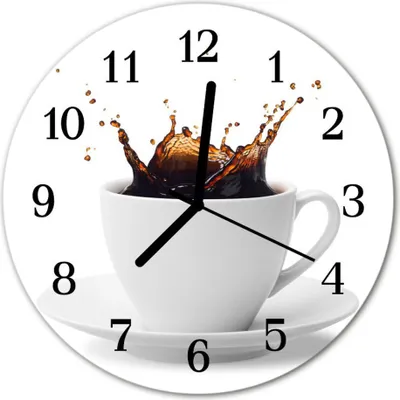 Produktbild von Glasuhr Wanduhr Küchenuhr Echt-Glas 30fi cm Kaffee weiß