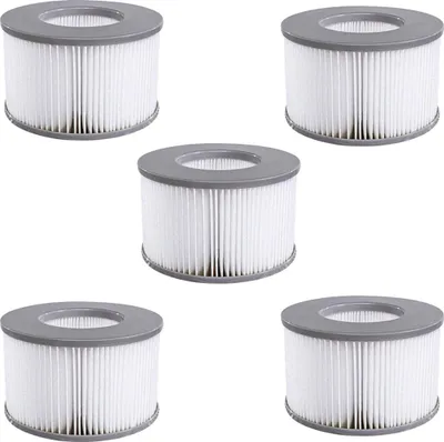 Produktbild von Packung mit 5 Ersatzfilterkartuschen für Mspa aufblasbaren Pool, Whirlpool Universal Hochwertig Langlebig Einfache Montage Praktisch Für H