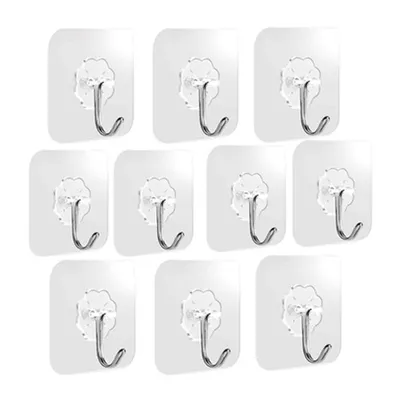 Produktbild von Klebehaken - 12 Stück Selbstklebende Transparente Selbstklebende Haken 5 kg (max),Für Bad,Küche,Decke,Hängend,Wand,Tür,Bademäntel,Handtuchhalter (12 Stück)