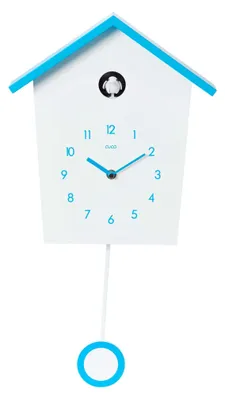 Produktbild von Cuco Clock Kuckucksuhr LANDHAUS, 46,5 × 27 × 7,8cm Pendeluhr Wanduhr, Moderne Schwarzwalduhr mit Nachtruhefunktion, Vogelgezwitscher, Vogelstimme