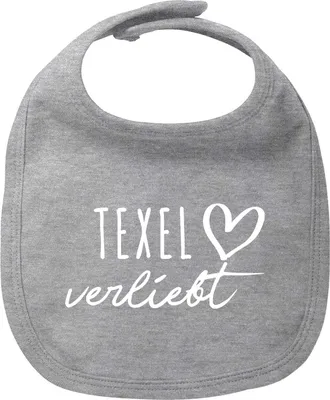 Produktbild von Huuraa Baby Lätzchen Texel verliebt Heather Grey Klettverschluss  Baumwolle Latz Geschenkidee