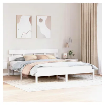 Produktbild von Bettgestell aus massivem Kiefernholz in Weiß, 180 x 200 cm