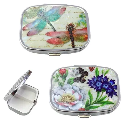 Produktbild von 2 Stück Pillendose Metall Wasserdicht Tablettenbox Klein Organizer für Unterwegs